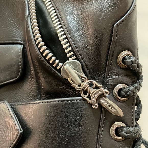 Chrome Hearts Large Size Black Leather JJ Dean Moto Shoulder Bag - Picture 6 of 11